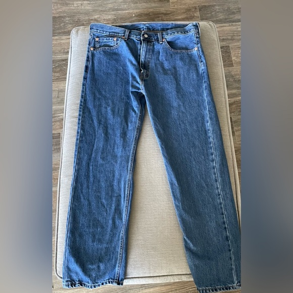 Levi's 505 Regular Fit Jeans Men's 38x32 Straight Leg Dark Wash Blue Denim NWOT - Picture 3 of 3